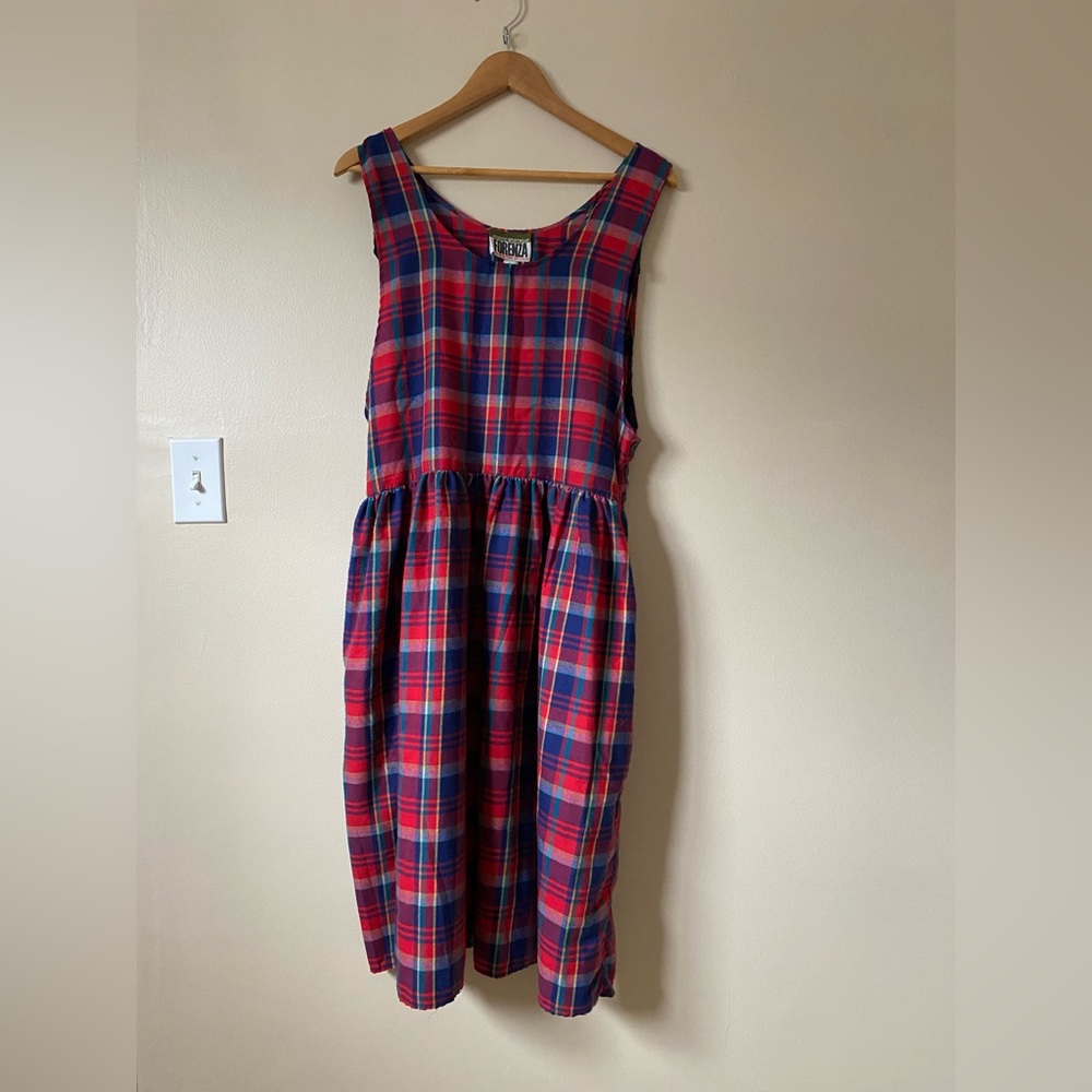 Vintage Forenza Plaid Flannel Sleeveless Dress